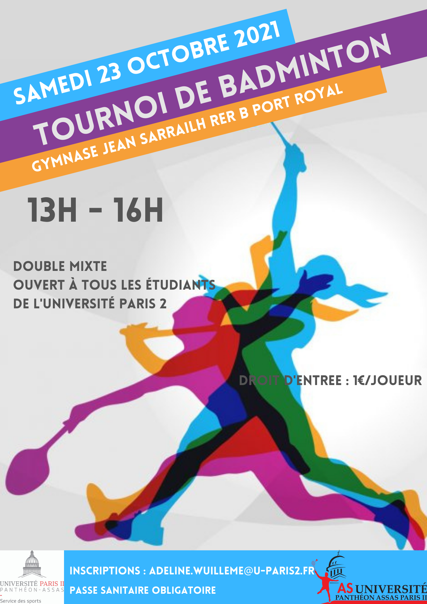 Affiche du tournoi de badminton